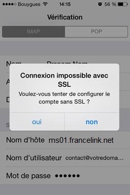 recevoir boite mail sur Iphone